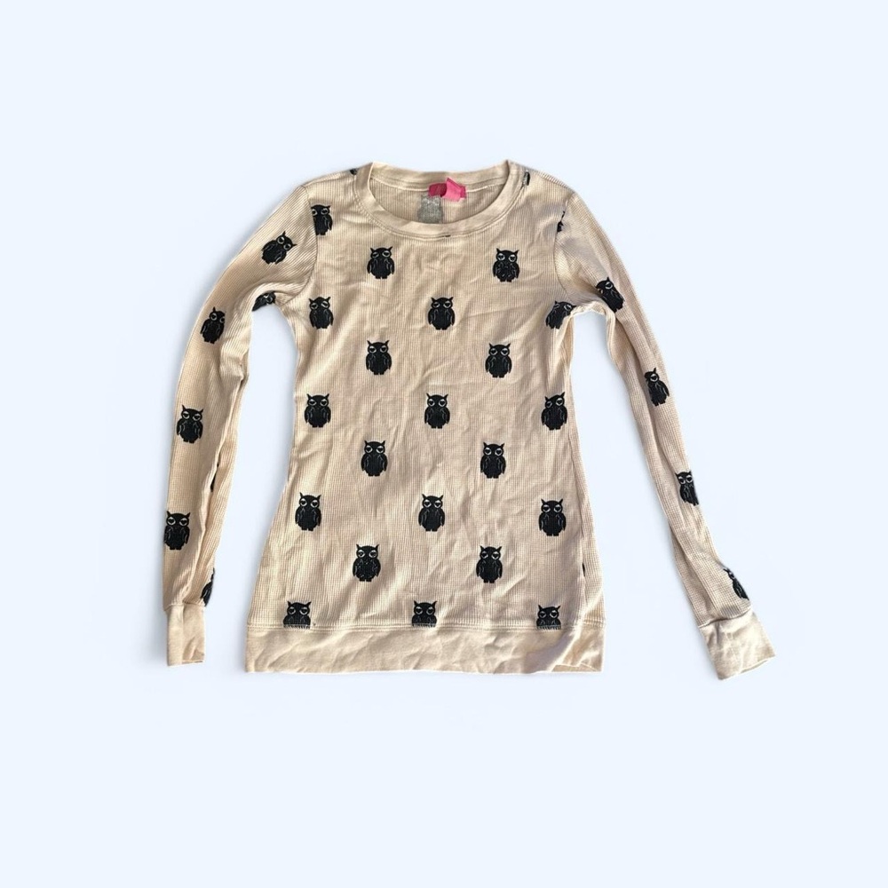 Tan Black Owl Print Thermal